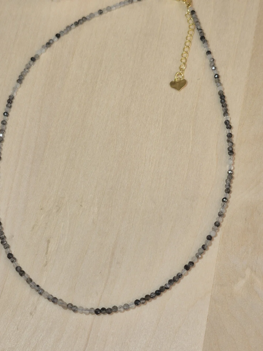 🖤🩶NEW🖤🩶 PRETTY!! 2MM Faceted Natural BLACK CRYSTAL Necklace